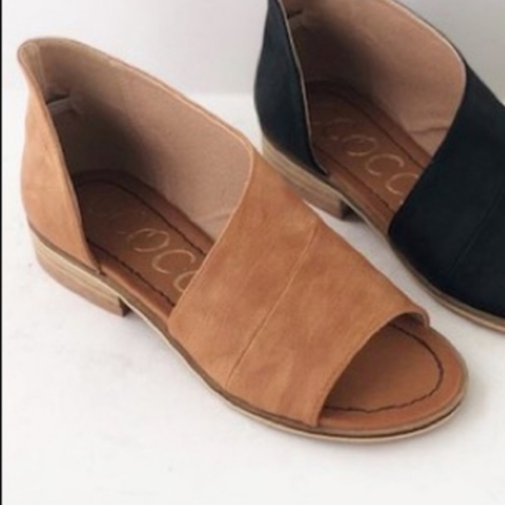 Ccocci Adele Faux Leather side cut out Booties - Cognac Size 10